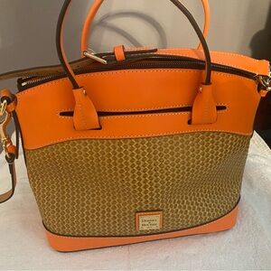 Dooney & Bourke Italian Leather Orange and Tan Bag